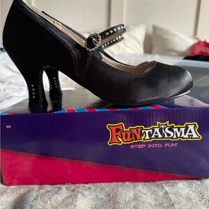 Funtasma Black Satin Pumps - Size 9